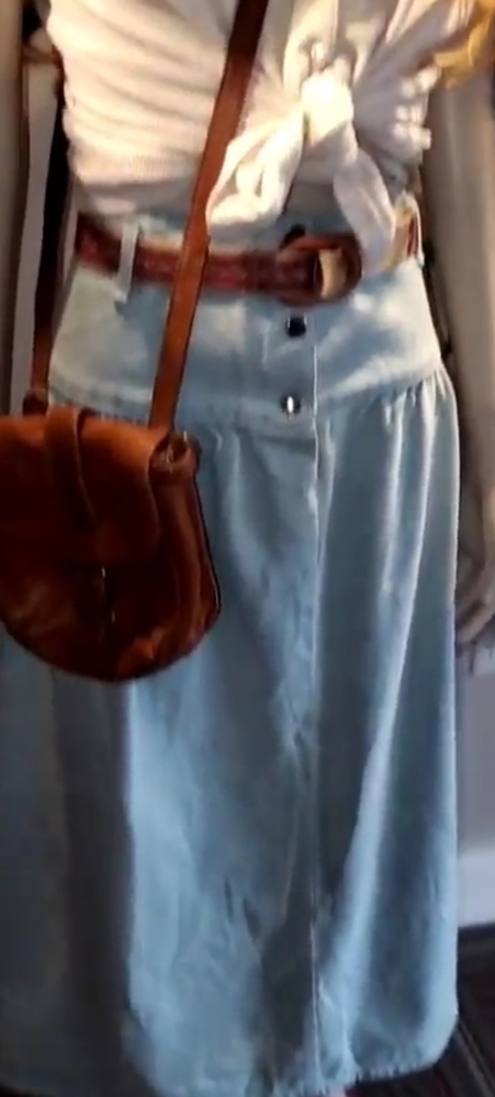 80s Drop Waist Denim Skirt - Vintage - Picture 4 of 5